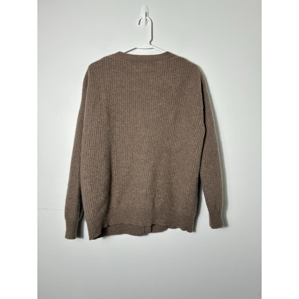 magaschoni 100% cashmere Button Front Cardigan Sz L Brown Soft Quite Luxury - Picture 4 of 7